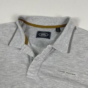 Land Rover Polo Shirt Mens XL Gray Polycotton Driving Logo Short Sleeve